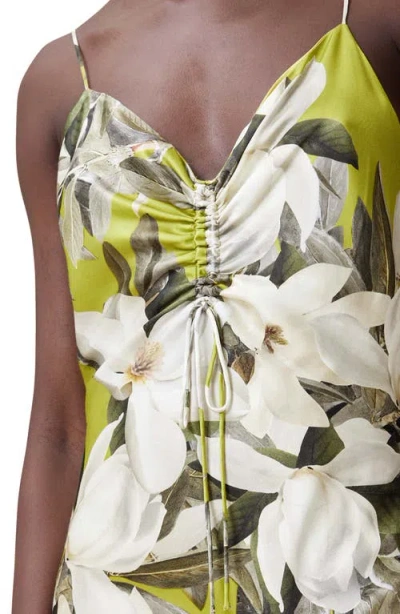 Allsaints Womens Revive Stem Gr Alexia Flora-print Woven Midi Dress In Revive Stem Green