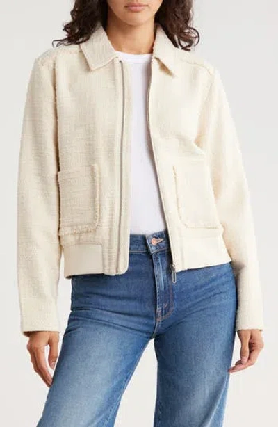 Melrose And Market Textured Bomber Jacket In White