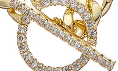 Juvell Cubic Zirconia Toggle Curb Chain Necklace In Gold