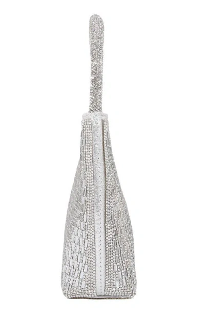 Berness Rhinestone Beaded Shoulder Bag In Silver