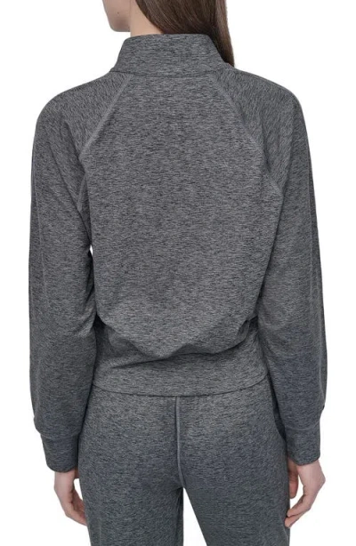 Dkny Sport Women's Space-dyed Half-zip Raglan-sleeve Top In Gray