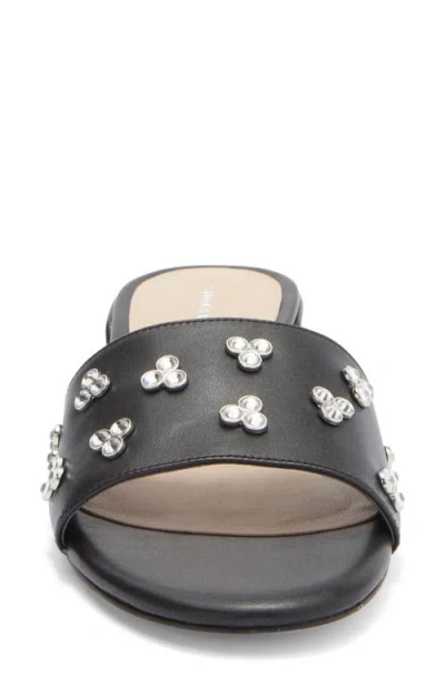 Stuart Weitzman Tammy Crystal Slide Sandal In Black