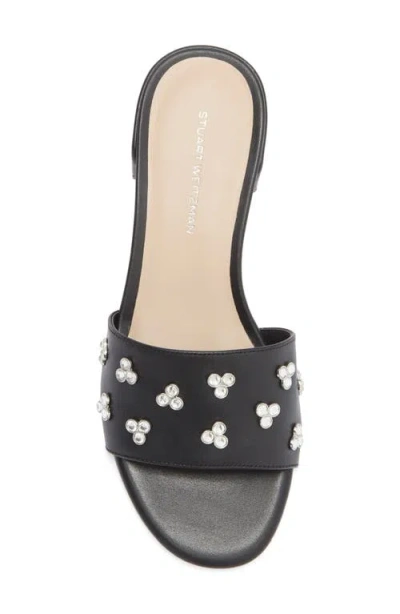 Stuart Weitzman Tammy Crystal Slide Sandal In Black