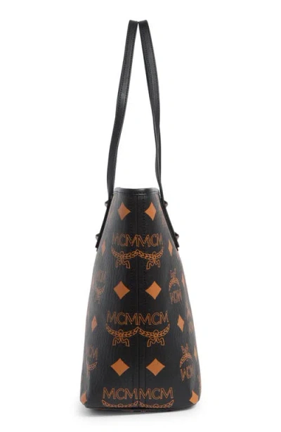Mcm Medium Aren Shopper In Maxi Monogram Visetos In Black