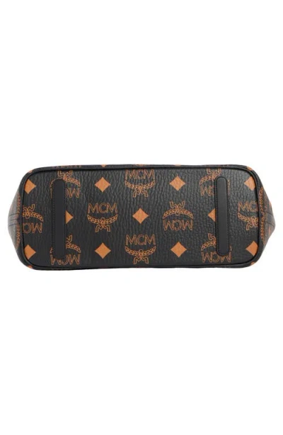 Mcm Medium Aren Shopper In Maxi Monogram Visetos In Black