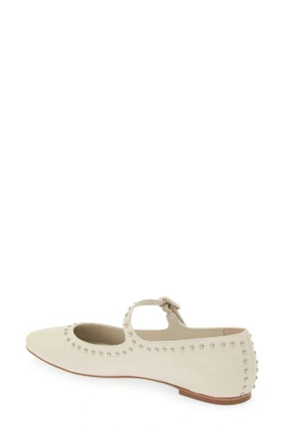 Kaanas Adelle Studded Mary Jane Flat In White