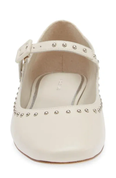 Kaanas Adelle Studded Mary Jane Flat In White