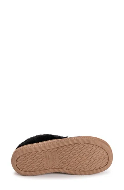 Muk Luks Charlee Faux Fur Clog Slipper In Black