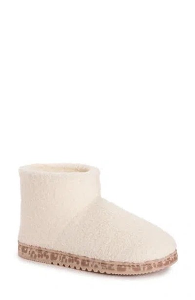 Muk Luks Fabiola Ankle Slipper Boot In White