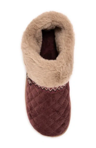 Muk Luks Charlee Slipper Womens Memory Foam Slip-on Slippers In Burgundy