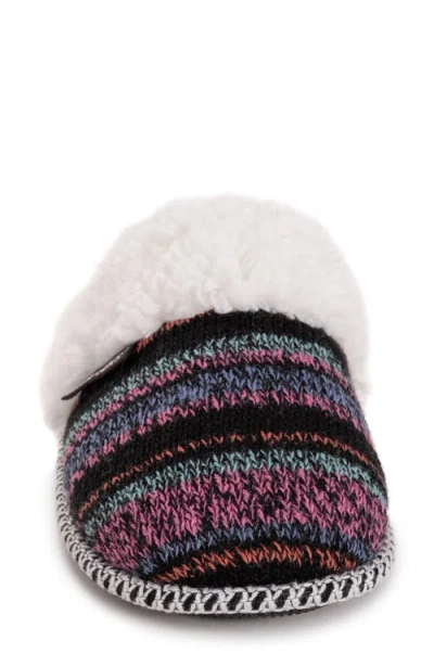 Muk Luks Frida Faux Fur Lined Scuff Slipper In Multi