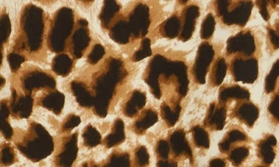 Renee C Leopard Print Flared Midi Skirt In Brown