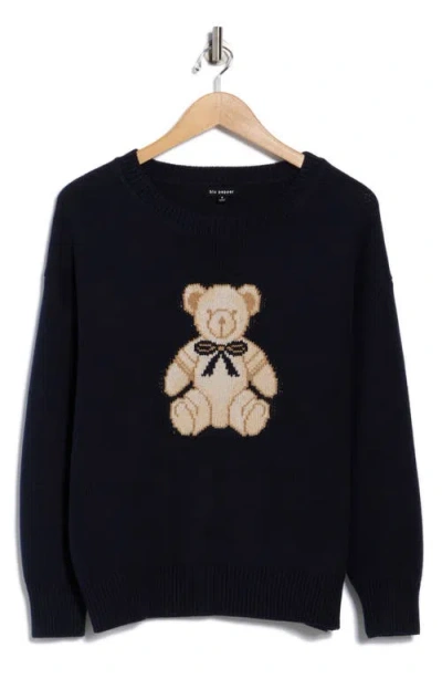 Blu Pepper Teddy Bear Pullover Sweater In Blue