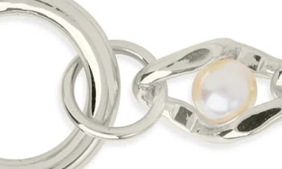 Sterling Forever 14k Gold Plated Amedea Synthetic Pearl Chain Bracelet In Metallic