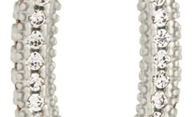 Sterling Forever Andi Cz Drop Hoop Earrings In Metallic