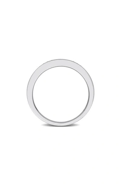 Delmar Sterling Silver Pavé Lab Grown Diamond Band Ring In Metallic