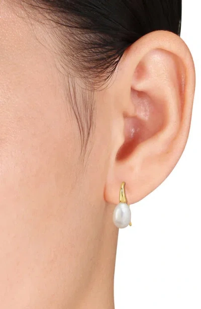 Delmar Cultured Freshwater Pearl Drop Earrings In Gold