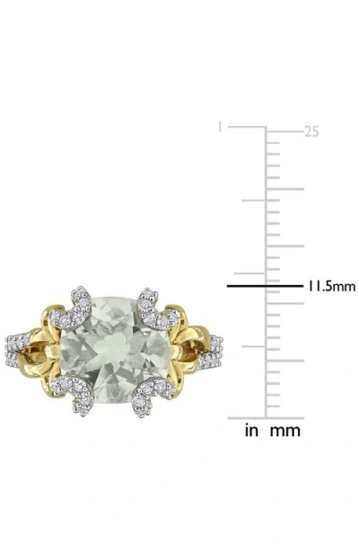 Delmar Green Quartz & White Topaz Ring In Gold