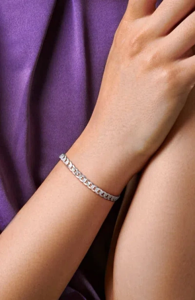 Delmar Diamond Cut Curb Chain Bracelet In Silver