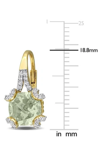 Delmar Cushion Cut Semiprecious Stone Lever-back Earrings In Gold