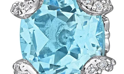 Delmar Cushion Cut Semiprecious Stone Lever-back Earrings In White