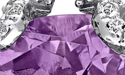 Delmar Amethyst & White Topaz Lever Back Earrings In Silver