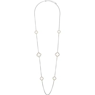Juvell Two-tone Cubic Zirconia Station Long Necklace In Metallic