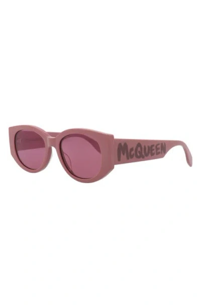 Alexander Mcqueen Mcqueen 54mm Oval Sunglasses In Pink