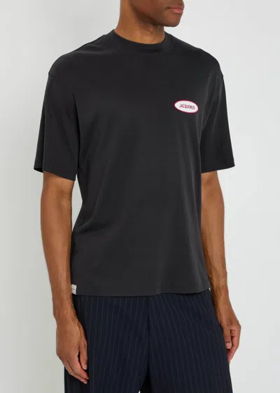 Jacquemus Mens Station Patch Navy Stazione Brand-patch Cotton-jersey T-shirt In Multi