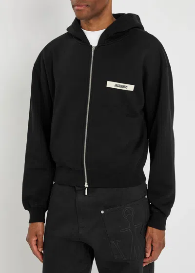 Jacquemus Le Hoodie Zip Gros Hooded Cotton Sweatshirt In Black
