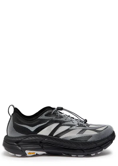 Hoka Mafate Speed 4 Lite Black Low Top Sneakers With Mesh Panels In Tech Fabric Unisex In Black