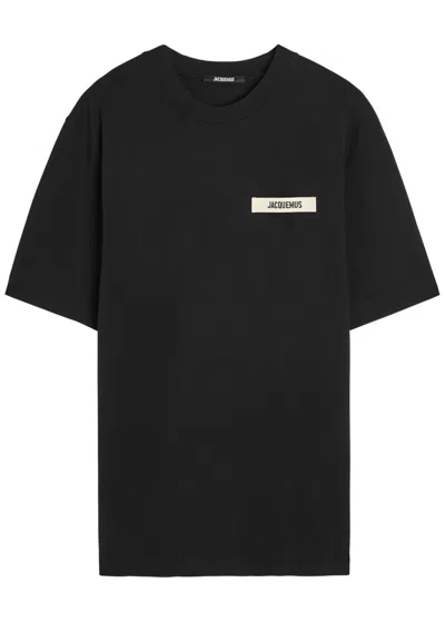 Jacquemus Logo-patch Cotton T-shirt In Black