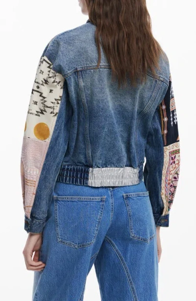 Desigual Denim Trucker Jacket In Multi