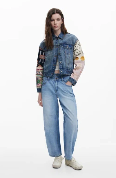 Desigual Denim Trucker Jacket In Multi