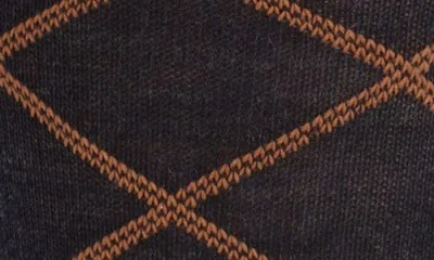 Nordstrom Diamond Pattern Wool Blend Dress Socks In Black