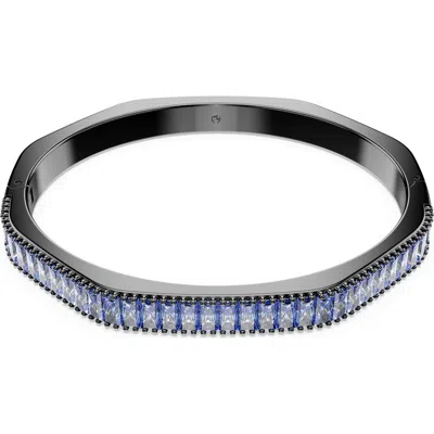 Swarovski Matrix Baguette-setting Octagonal Bangle In Blue
