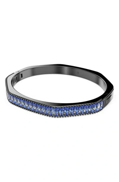 Swarovski Matrix Baguette-setting Octagonal Bangle In Blue