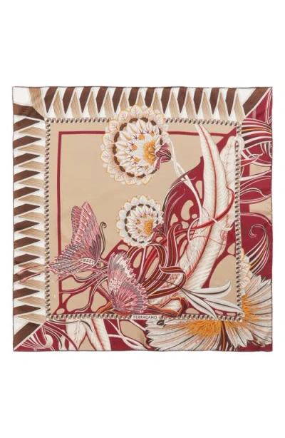 Ferragamo Giada Reversible Silk Scarf In Multi