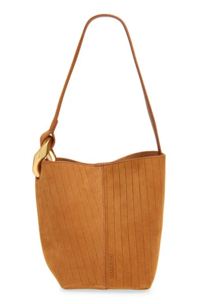 Jw Anderson Jwa Corner Small Bucket Bag Caramel In Orange