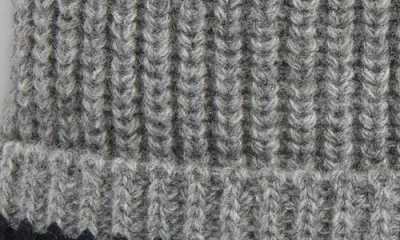 Moncler Kids' Logo Patch Stripe Virgin Wool Beanie In Gray