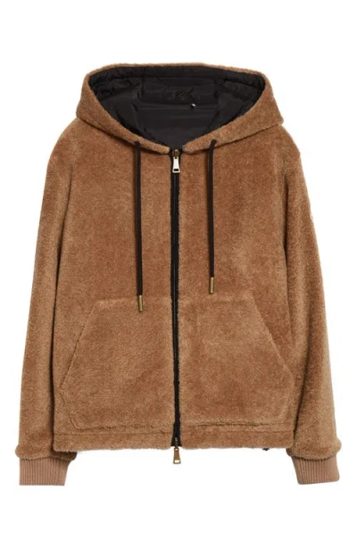 Moncler Reversible Jacket With Drawstring Hood And Logo Patch On The Sleeve In Brown