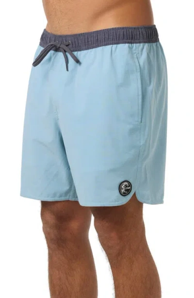 O'neill Og Solid Scallop Volley Swim Trunks In Blue