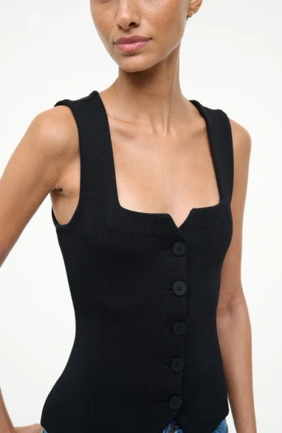 Staud Marisa Square Neck Vest In Black