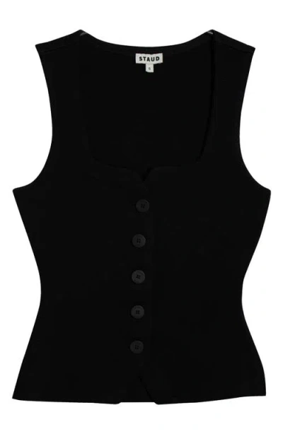 Staud Marisa Square Neck Vest In Black
