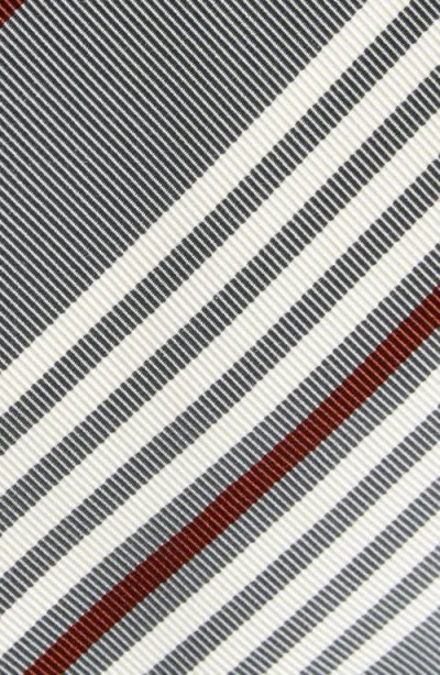 Thom Browne Striped Tie In Gray