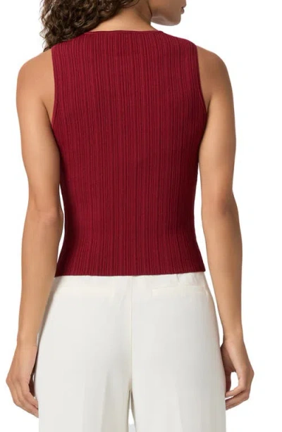 Paige Leira Button Front Sweater Tank In Red
