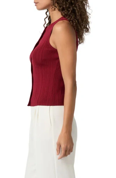 Paige Leira Button Front Sweater Tank In Red