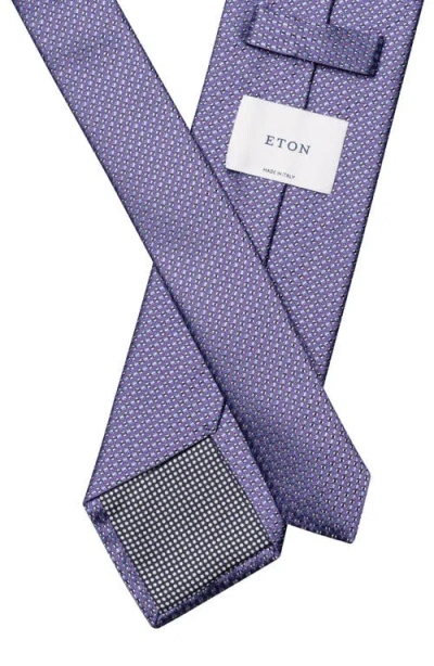 Eton Purple Textured Solid Silk Tie In Purple