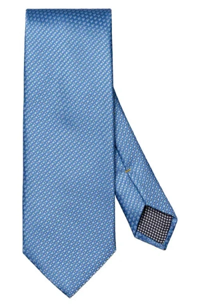Eton Light Blue Textured Solid Silk Tie In Blue