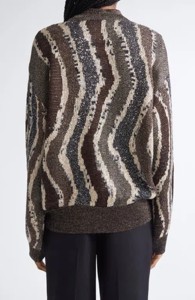 Missoni Boxy Cardigan With Buttons And Wave Pattern In Gray